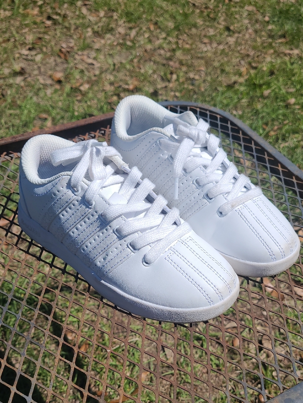 K-Swiss Girls White Kids Lace-Up Sneakers Size 1